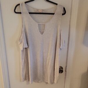 Pink Republic Light Beige Cold Shoulder Blouse